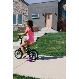 Bicycle Training Wheels - Metal, PVP, PP Training Wheels - Light Up Training Wheels for Kids Bike 14”-16” Wheel Size - Kids Bike Accessories w Extra Support Bracket (Purple, 16 in)