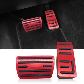 Jawmoy 2 PCS Gas Pedal, No Drilling Brake Pedal, Aluminum Alloy Accelerator Brake Pedal Cover, Compatible with Honda 2022 (Red)