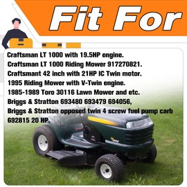 693480 Carburetor Compatible With Briggs Stratton 693480 693479 694056 42E707 499306 499307,Craftsman LT1000 917270821,With Air Filter,Fuel Filter.
