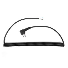 Fumei 4 Raw Wires to M1 2 PIN Adapter 1.8m Durable Coiled Cable for Motorola HYT Black Box Speedcom Two Way Handheld Radios and Headsets