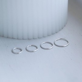 JIAINUS 20G S999 Silver Nose Ring Hoops Minimalist Nostril Cartilage Earrings Piercings Jewelry 14k Whitegold Plated Tragus Helix Hoops Gift for Her and Him (Silver, 20GA-10mm)