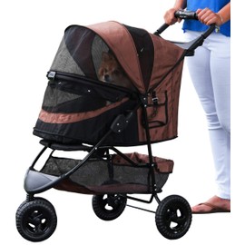 Pet Gear No-Zip Special Edition 3 Wheel Pet Stroller for Cats/Dogs, Zipperless Entry, Easy One-Hand Fold, Removable Liner, Cup Holder, 4 Colors