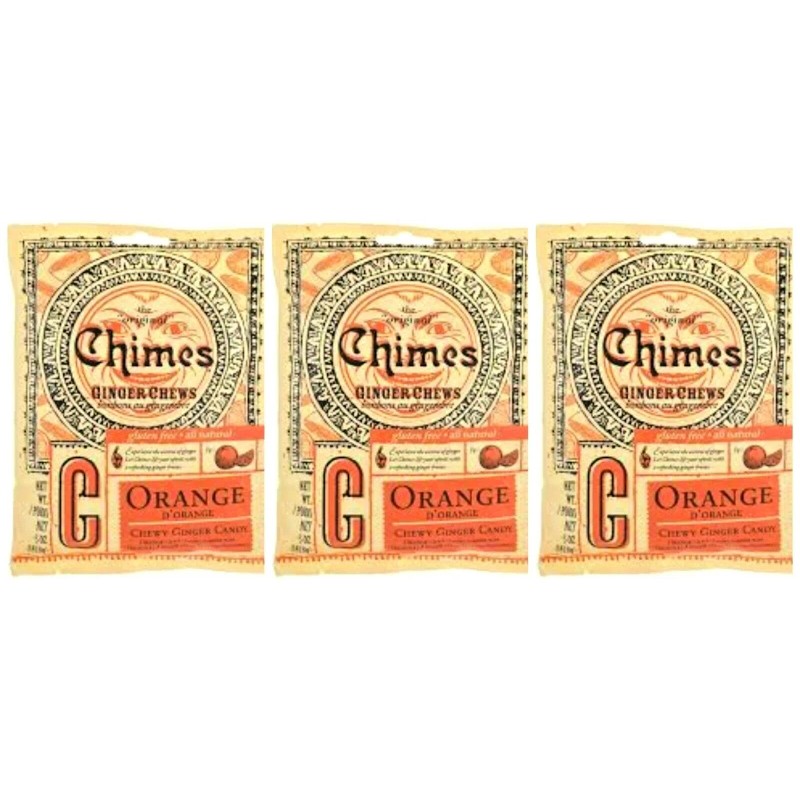 Ginger Chimes Ginger Chews - All Natural Orange Chewy Ginger