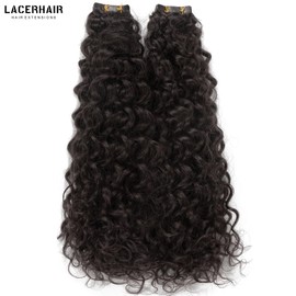 Lacerhair Dark Brown Tape in Hair Extensions Real Human Hair Jerry Curly 100% Brazilian African American Invisible Remy Tape in Hair Extensions for Black Women #2 14 Inch 80G 40Pcs