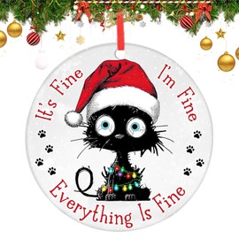 Cat Christmas Tree Ornaments,Black Cat Christmas Tree Ornament，Funny Gifts for Women, Men, Gifts for Cat Lover,Gifts for Christma(Cats-A)