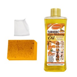 Turmeric 2-Piece Set - Turmeric Oil,Turmeric Soap, enriched with gingeringredients and body oils for yourbody care needs! Cleansing Cleanser Comfort:_2*soap+cleansing mousse