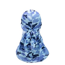 Suitable for Both Men and Women, Camouflage Printed Long Tail Pirate hat, Hair Care and Toe Cap (AU, Alpha, One Size, Blue)