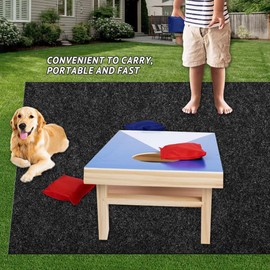 1pcs Cornhole Cement Pad,Cornhole Mats for Under The Boards 60 X 96,Portable Cornhole Board Set,Professiona Pitch Pads Cornhole Board, Tossing Bags Clean and Secure Footing (Dark Grey, 60 x 96)