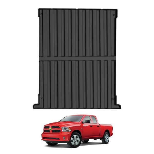 Mixsuper Liner Truck Bed Mat Compatible for 2009-2018 Dodge Ram 1500/2019-2023 Ram 1500 Classic with RamBox, Only for 5.7ft Bed, All Weather Truck Rugged Bed Liner Black