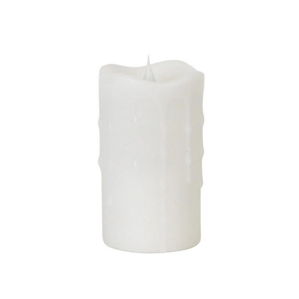 Melrose 5.25" Simplux White Wax Flameless LED Pillar Candle Moving