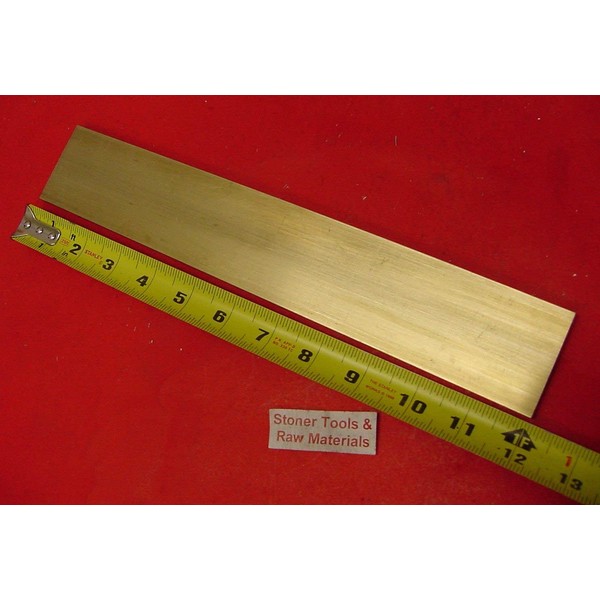 1/4" x 2" C360 Brass Flat BAR 12" Long Solid