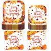Pivarae Thanksgiving Plates and Napkins Sets - 25 9" Square
