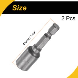 WorkBless 1/4" Quick-Change Hex Shank 7mm Magnetic Nut Driver Bit, 1.89" Length 2 Pcs