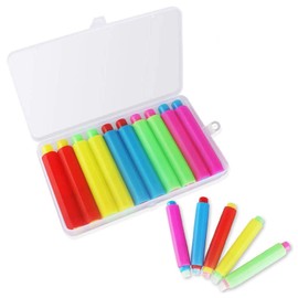10 Pcs Colored Chalk Holder with Hard Storage Case Blackboard Adjustable Chalk Clip Holder for Teachers, Kids