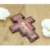 Wooden Crucifix San Damiano Wall Mounted Made in Umbria Italy