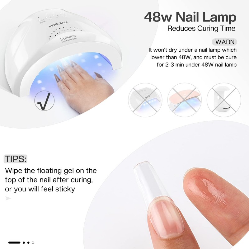 Morovan Clear Builder Gel for Nails: UV/LED Hard Gel Kit