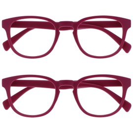 OPULIZE Pop Reading Glasses Fun Round Matt Frame Fuscia Pink Spring Hinges Scratch Resistant Mens Womens RR2-4 +2.50