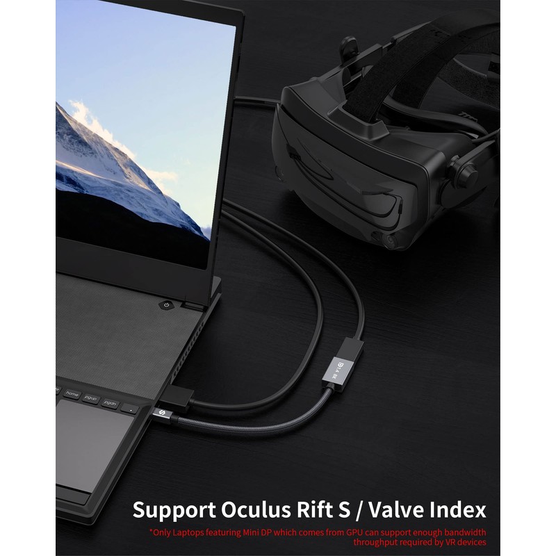 Silkland 8K Mini DisplayPort to DisplayPort 1.4 Adapter, 8K@60Hz 4K@144Hz