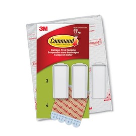 Command Perchas de lona grandes, 3 ganchos de lona y 4 tiras de Command para colgar, sin daños, ganchos de pared sin herramientas para decoración del hogar, soporta hasta 3 libras, 18 x 24 pulgadas de lona