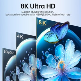 8K DisplayPort 1.4 Switch, AGFINEST DP Switcher 3 in 1 Out, 8K @ 60Hz/4K @ 144Hz Switch, One-Click Switch Supports HDR, DTS,DSD,Dolby Atmos, UHD for PC Monitor Laptop