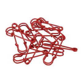 YOKIVE 12 Pcs Safety Pins, Large Metal Pin, Sewing Badges Craft, Great for Home, Shop, Daily Use (Red, 1.57-Inch)