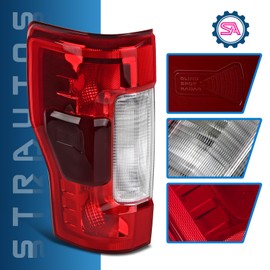 STRAUTOS Tail Lights Compatible With 2017 2018 2019 Ford F250 F350 Super Duty Halogen w/Blind Spot Replace KC3Z13405C (Left Driver Side)