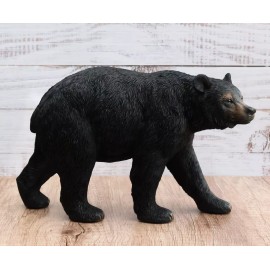 Rustic Western Cabin Lodge Realistic Black Bear Roaming The Woods Figurine 10"
