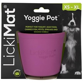 LICKIMAT Yoggie Pot – Distraction, Fun and Enrichment. Long Lasting Rubber Licking Treat Dispenser for All Dog Sizes and Slow Feeder for Small Dogs. The Newest LickiMat