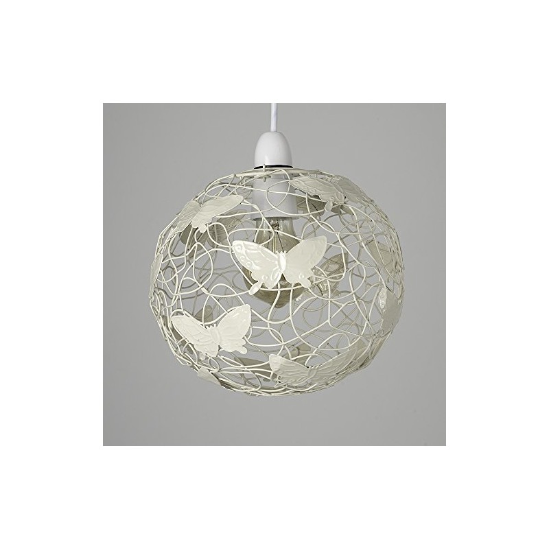 Modern Cream Wire Frame Globe Ceiling Pendant Light Shade with