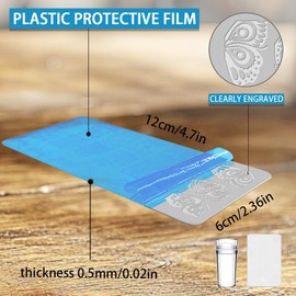 beinkmake 3Pcs Butterfly Nail Stamping Plate Set Floral Ginkgo Maple Leaves Stainless Steel Nail Stamp Templates Clear Silicone Nails Stamping with Stamper Scraper for Manicure Printing