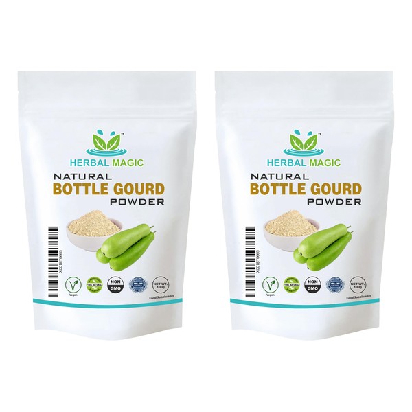Herbal Magic's Pure & Natural Bottle Gourd Powder For Smoothies,Juices - Premium Quality Powder - Free from Fillers & Preservatives