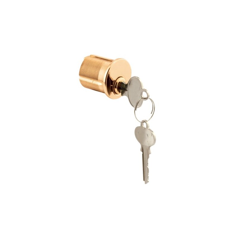 Prime-Line E 2562 Mortise Cylinder, 1-1/4 In., Solid Polished Brass,