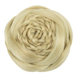 IMISSU Dancer Braided Chignon Hair Cover Doughnuts Hairpieces Scrunchie Hair Bun Wig Updo at Wedding Party (M4 Dirty Blonde)