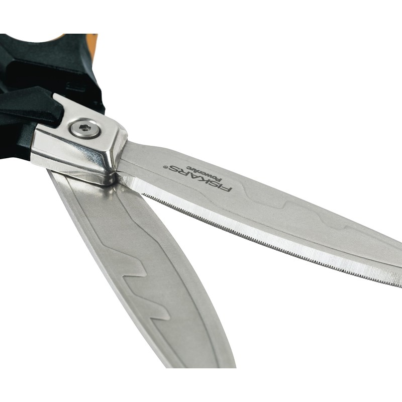 Fiskars PowerArc Heavy-Duty Scissors, Up to 30% More Power, Length