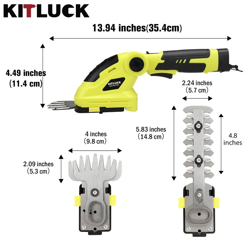 KITLUCK 8V Cordless 2-in-1 Grass Shear & Hedge Trimmer,Handheld Electric