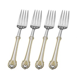 Wallace Napoleon Bee Gold Accent 18/10 Stainless Salad Fork (Set of Four)