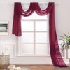 Megachest TAILORED VOILE WINDOW SCARF PELMET 26 color choices (BURGANDY,