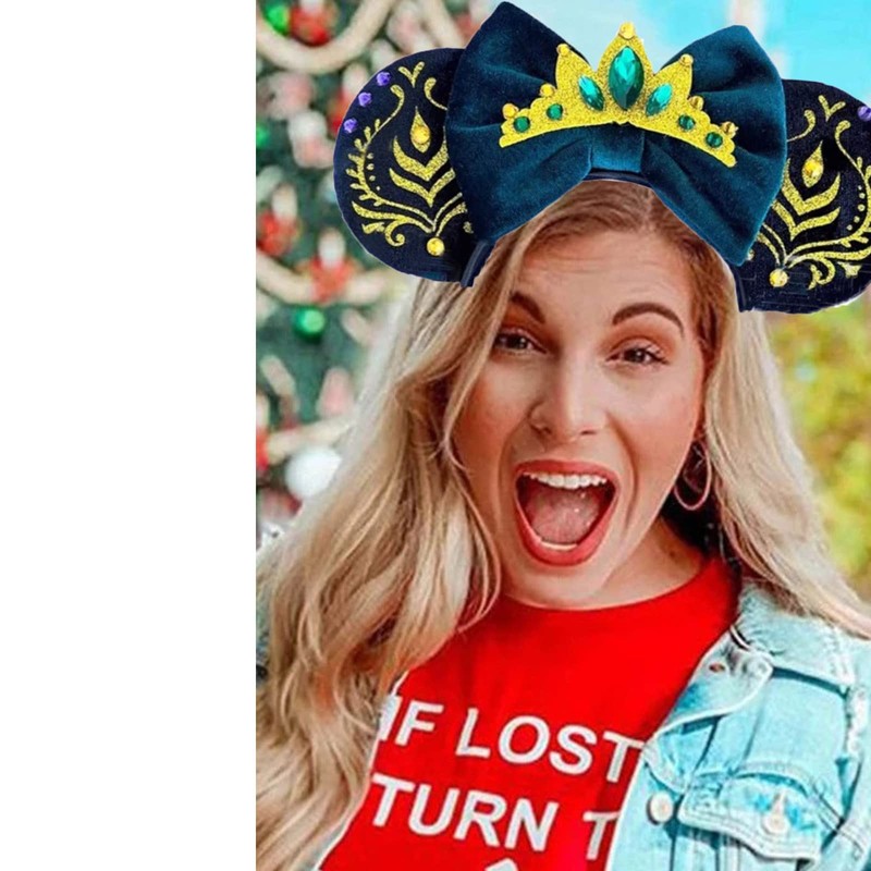 Viwind Mouse Ear Headbands Glitter Rapunzel Tiara Headbands for Women