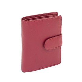 LEAS Ladies Wallet with Outside Lock and Big Coin Compartment and Secret Bill Pocket, Genuine Leather, red - Special Edition
