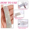 6 Rolls Self-Adhesive Rhinestone Ribbon Crystal Diamond Bling Ribbon DIY