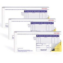 100 Pack Long Credit Card Sales Slips 7.9 * 3.3inch Credit Card Receipt Book Credit Card Imprinter Three-Part Carbonless Sold as 1 Package for Office (100 Pack of 300 Sheet) (300)