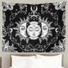 Ftuency Sun and Moon Tapestry Black and White Tapestries Mystic