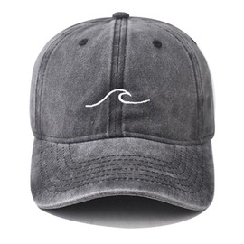 MAZELIKEHOOD Baseball Cap Adjustable Unisex Breathable Sport Wave Sun Hat for Women Men Grey