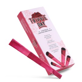 Trippie Day 4 Rose Cones Flower Petal Prerolled Cone Wraps | Natural Organic Rose Petal Handrolled Cones | 90mm | (90mm, 4) (Pack of, 4)