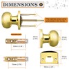 Probrico Gold Interior Door Knobs for Bedroom Bathroom, Polished Brass