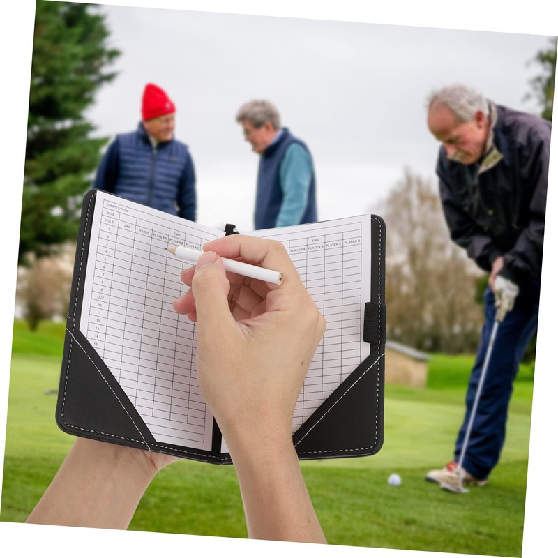 NOLITOY 1pc Portable Golf Scorecard Holder Pu Leather Protector Simple