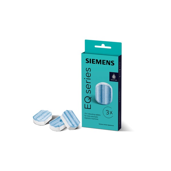 Siemens TZ80002B Descaling Tablets EQ Bean to Cup Coffee Machines, Plastic, White