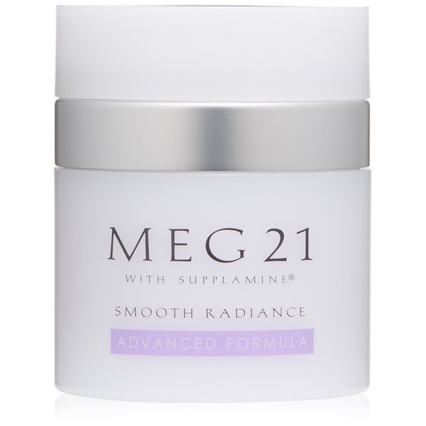 MEG 21 Smooth Radiance Advanced Formula. Clinically proven. 1.7 oz airless pump. For skin aging’s toughest challenges. Repairs and firms for mature women and men face, jowls, neck and décolletage.