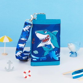 WAWSAM Children's Wallet - Wallet Children Age 4-12 Children's Purse, Shark, caricature