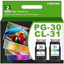 FIRSTINK 2 Pack PG-30 CL-31 Ink Cartridges PG-30 Black and CL-31 Color Ink PG30 CL31 Ink Cartridge Replacement for Pixma iP2600 iP1800 MX310 MX300 MP210 MP470 MP140 MP190 Printer